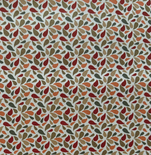 Coton enduit feuillage coloré