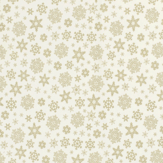 Flocons de neige doré fond écru