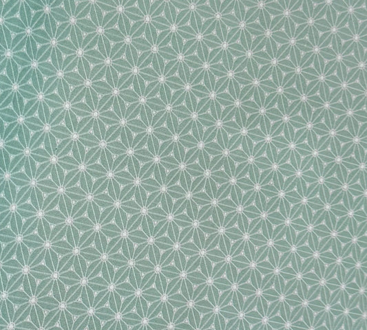 Coton enduit géométrique vert d'eau