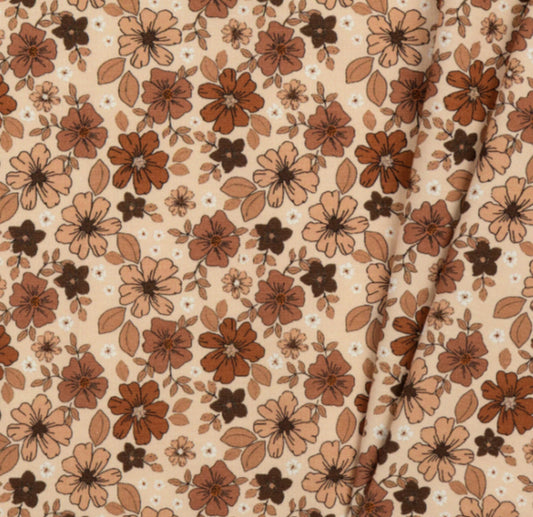 Fleurs vintage marron