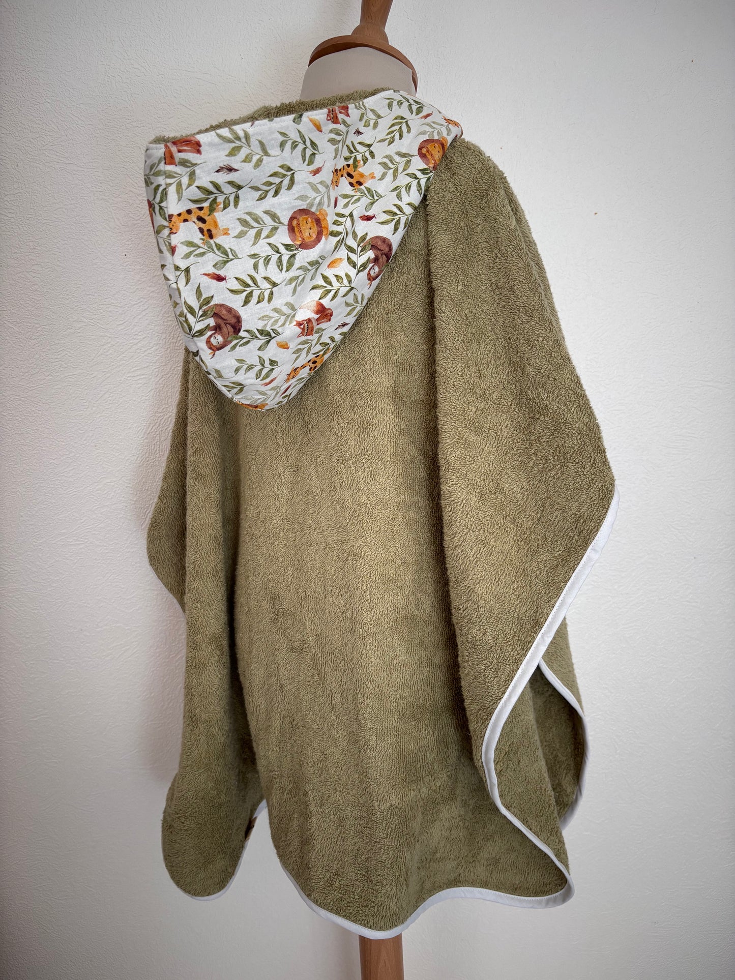 Poncho de bain enfant 3-5 ans - Vue de dos - Jungle verte Cam’coud