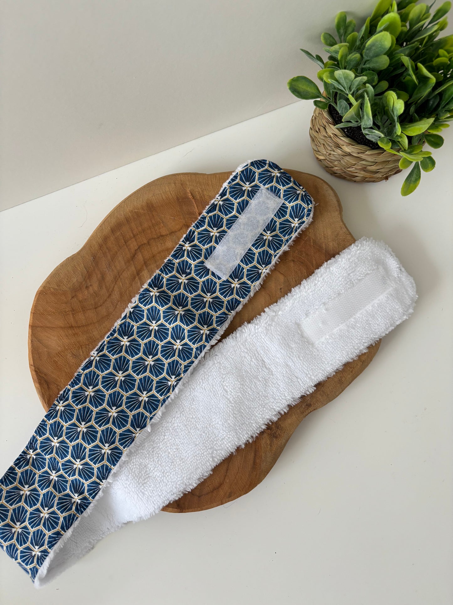 Bandeau de soins Cam’coud motif géométrique bleu nuit