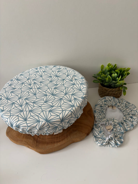 Charlottes à plat motif Éclats polaires, tailles XS, S, M et L, intérieur PUL alimentaire, extérieur coton