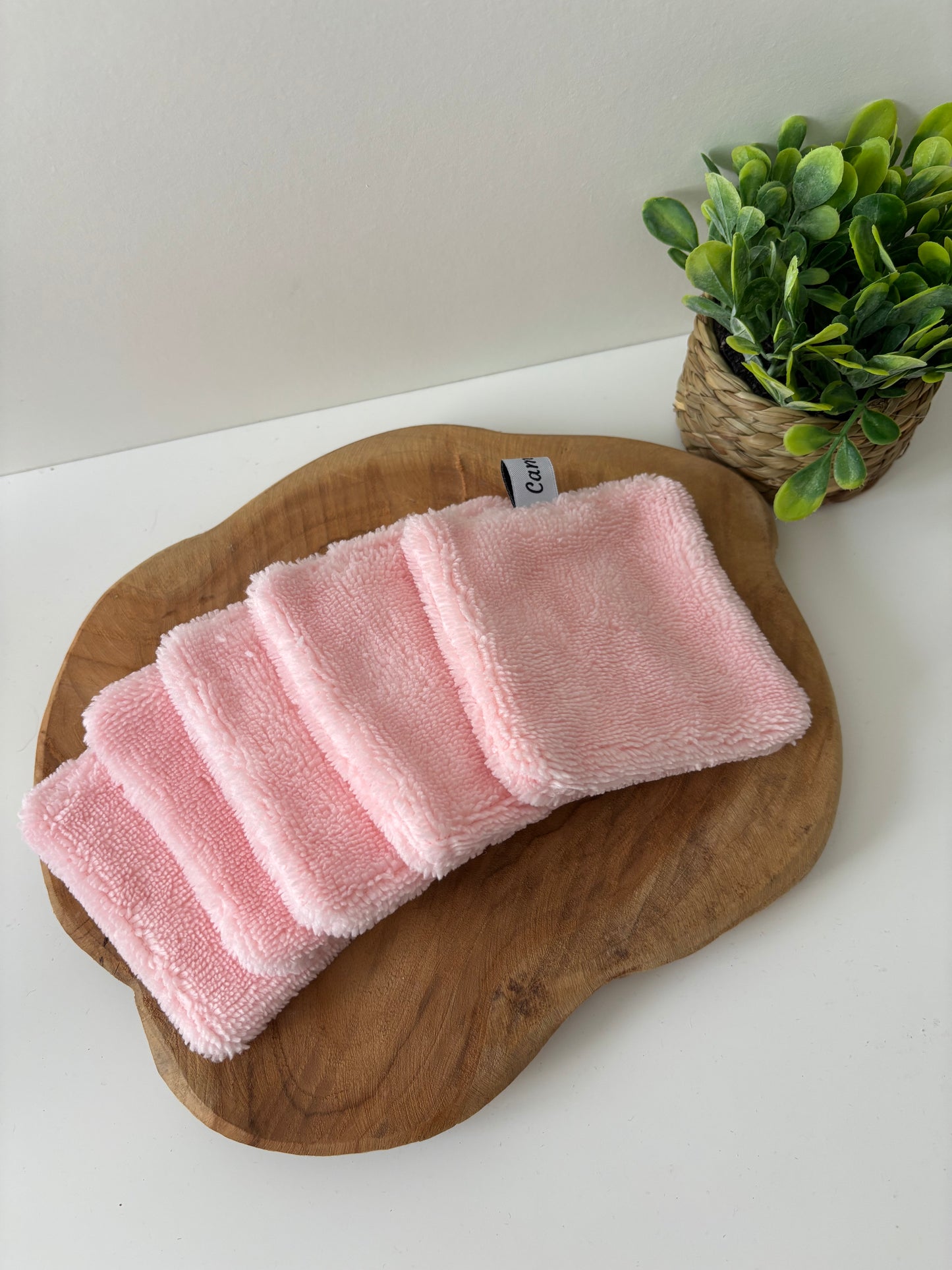 Lot de 5 cotons lavables Cam’coud couleur rose
