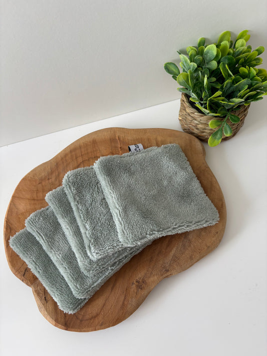 Lot de 5 cotons lavables Cam’coud couleur vert sauge