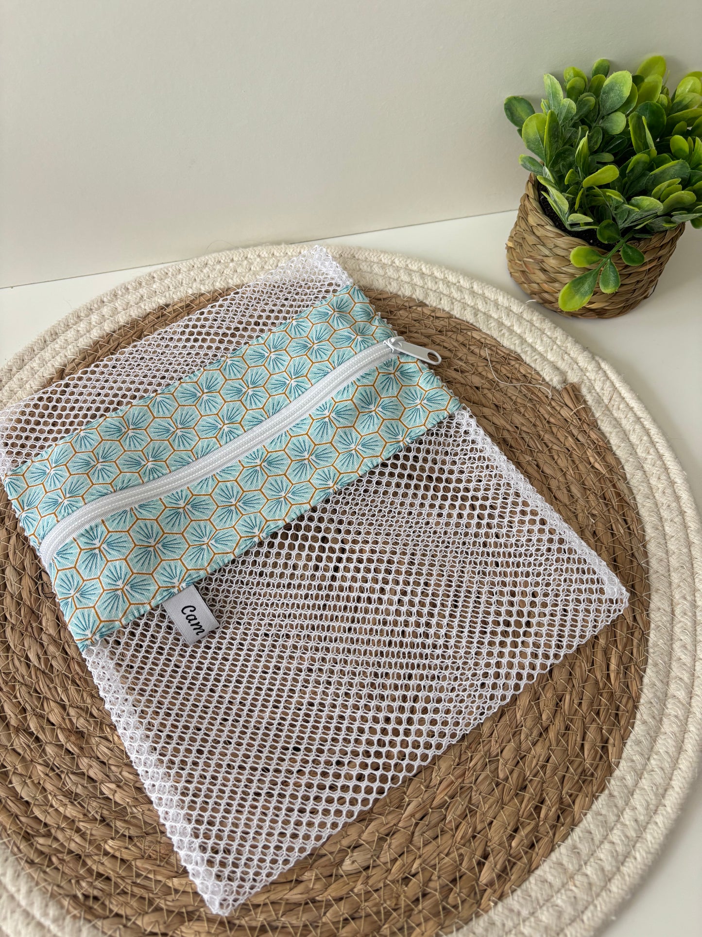 Filet de lavage Cam’coud motif géométrique vert d’eau