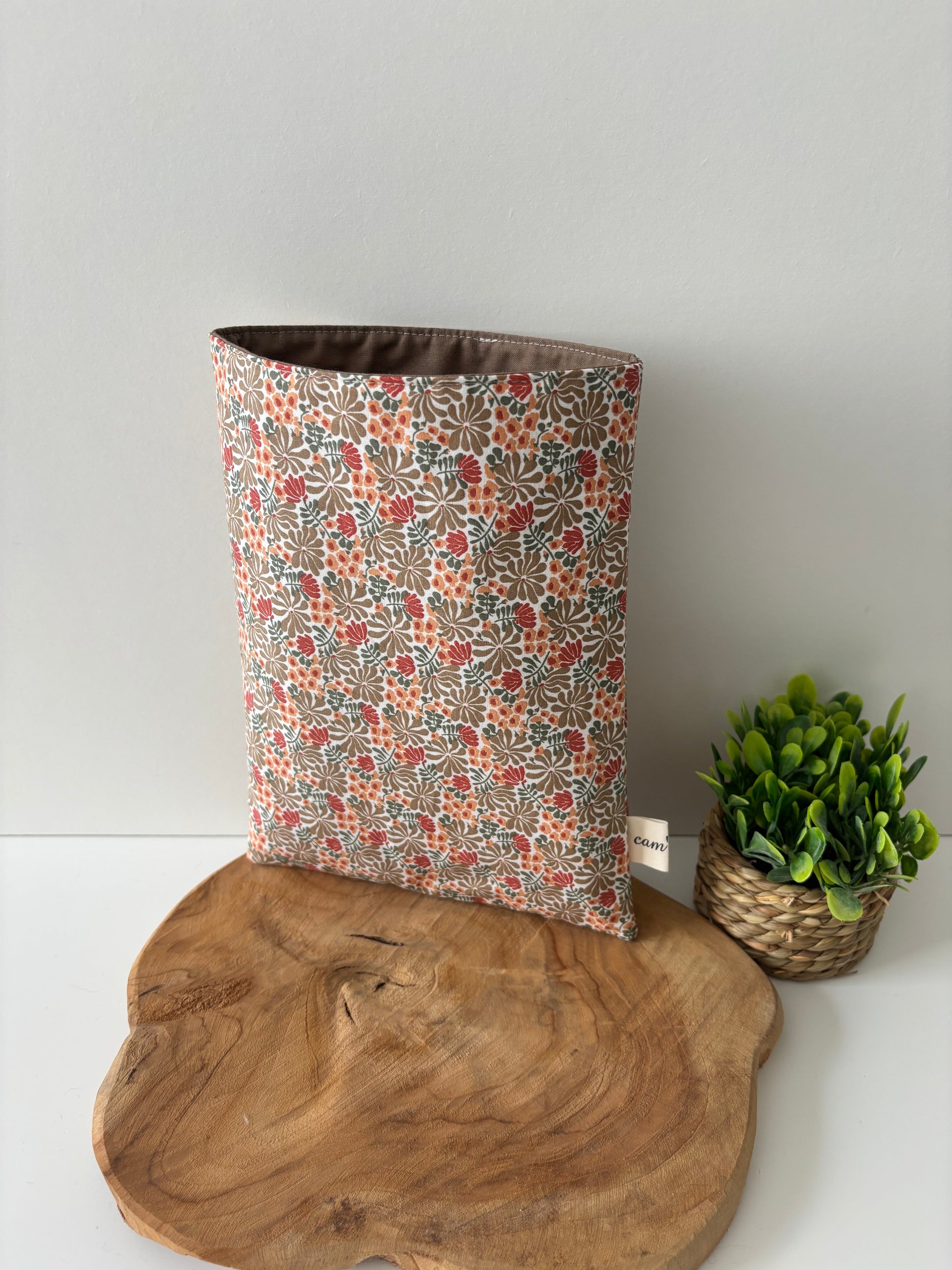 Pochette à livre motif feuilles monstera