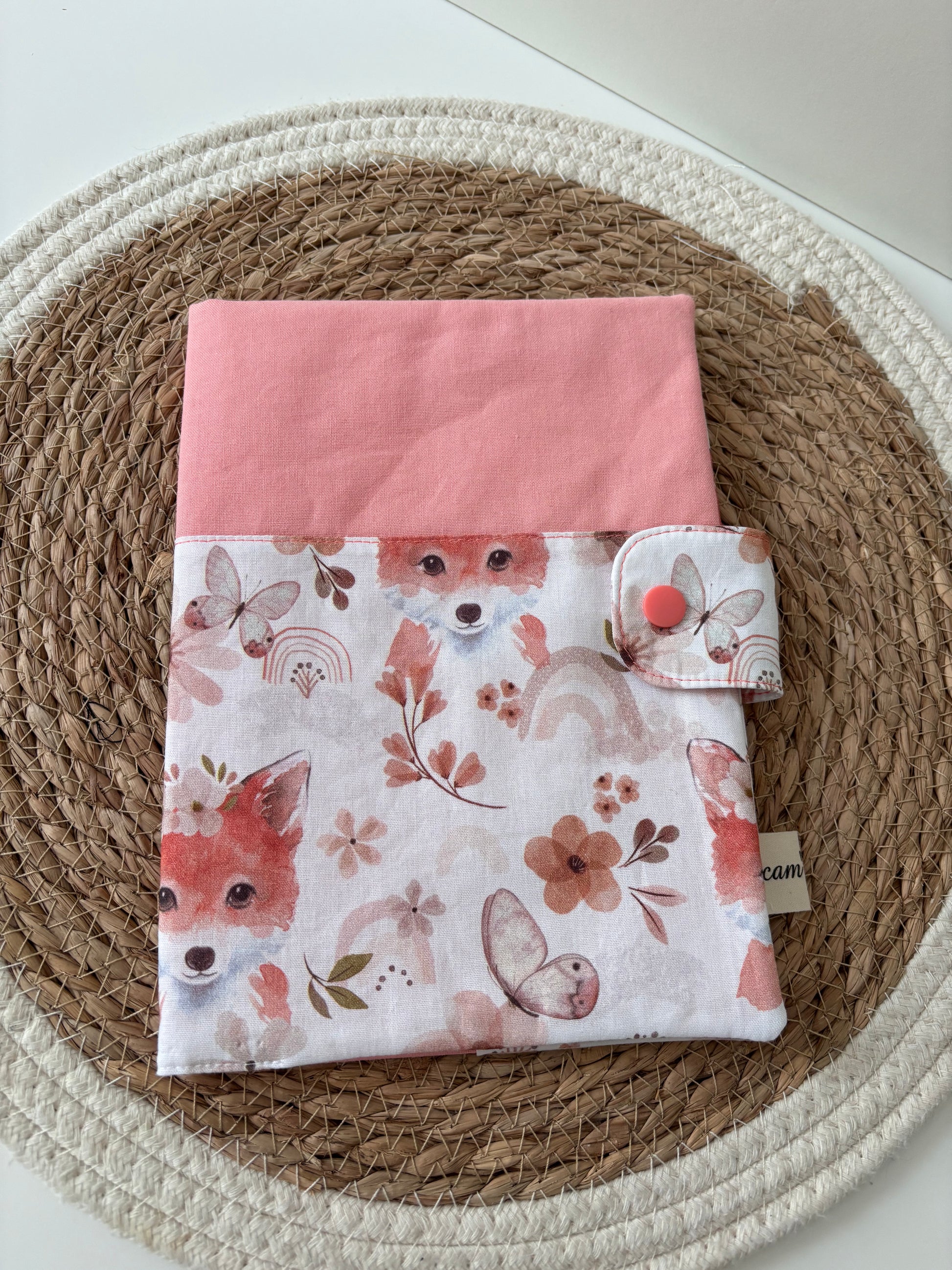 Housse personnalisée pour carnet de santé, cousue main