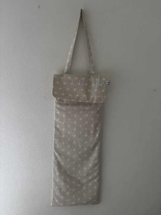 Sac à pain en coton beige réutilisable suspendu, fait main en France