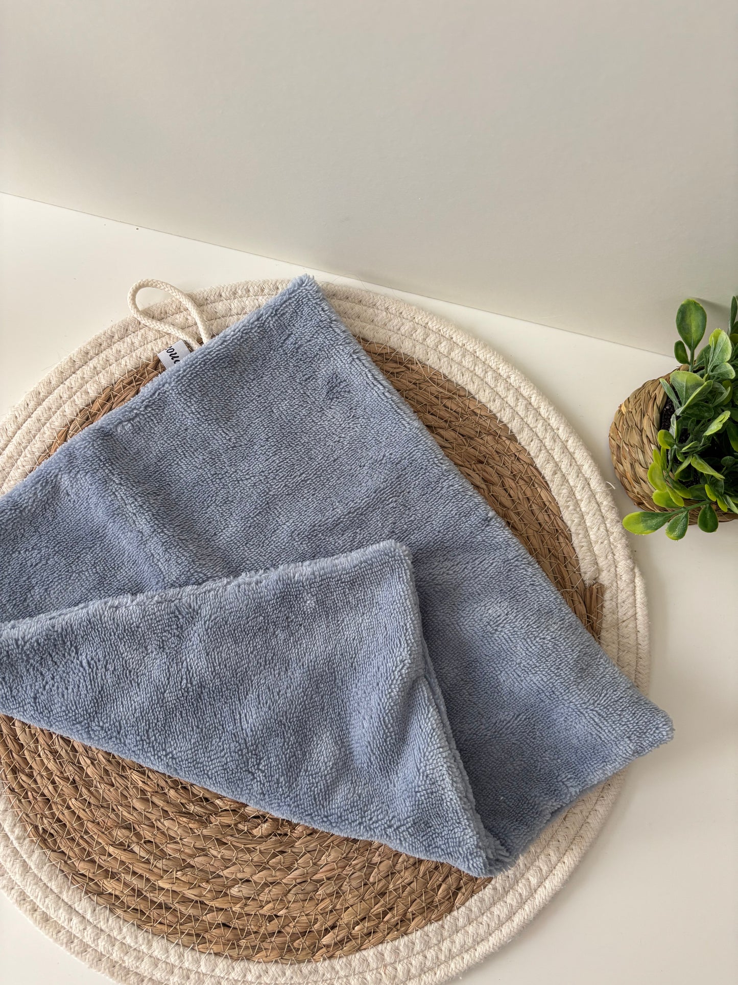Grande serviette visage double face Cam’coud couleur bleu