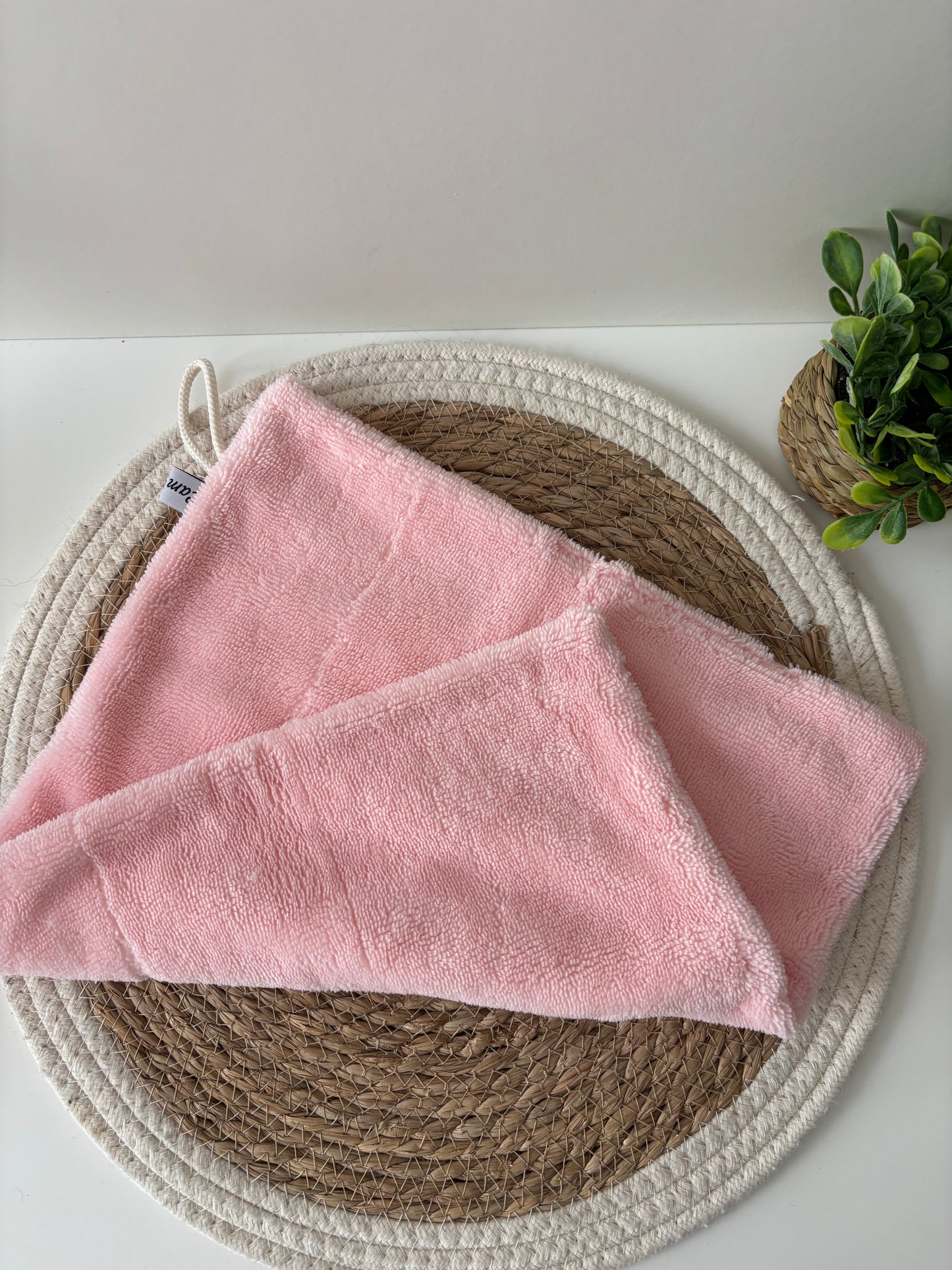 Grande serviette visage double face Cam’coud couleur rose