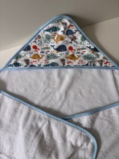 Cape de bain bébé 80x80 cm – Fait main en Bretagne