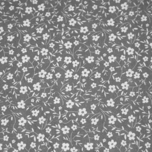 Gris fleurs blanches
