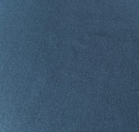 Coton enduit uni bleu denim
