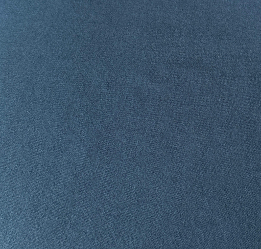 Coton enduit uni bleu denim