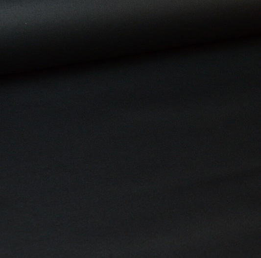 Coton enduit uni noir