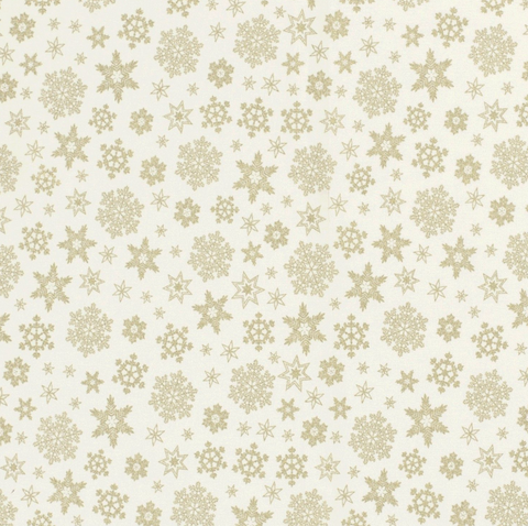 Flocons de neige doré fond écru