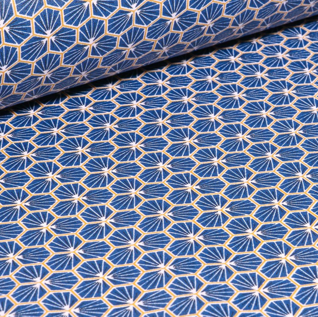 Coton enduit riad bleu foncé