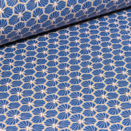 Coton enduit riad bleu foncé