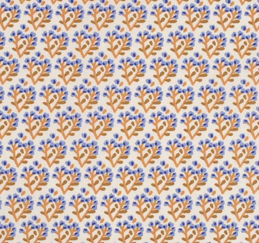 Coton enduit tinus bleu