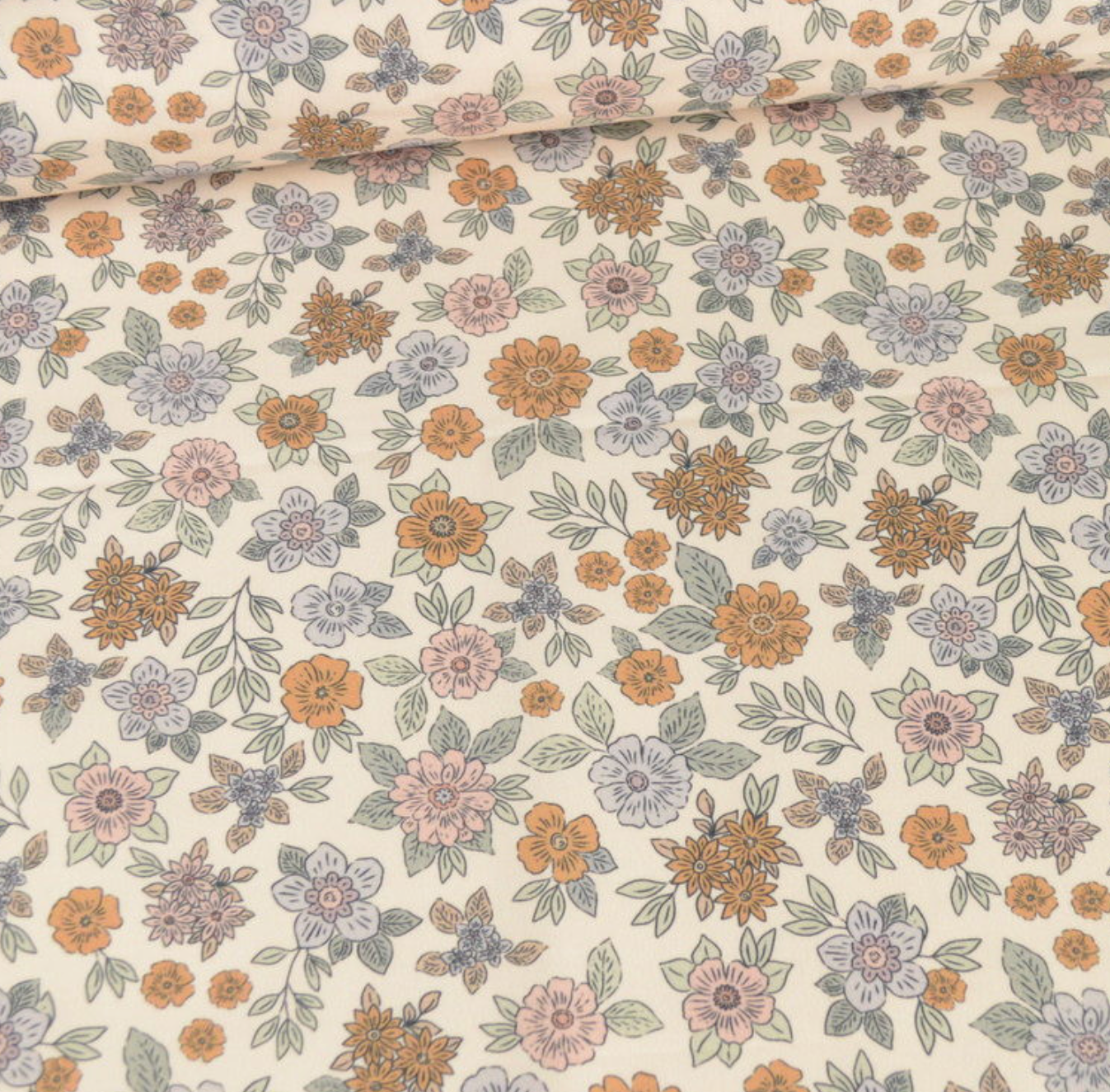 Fleurs colorées fond écru