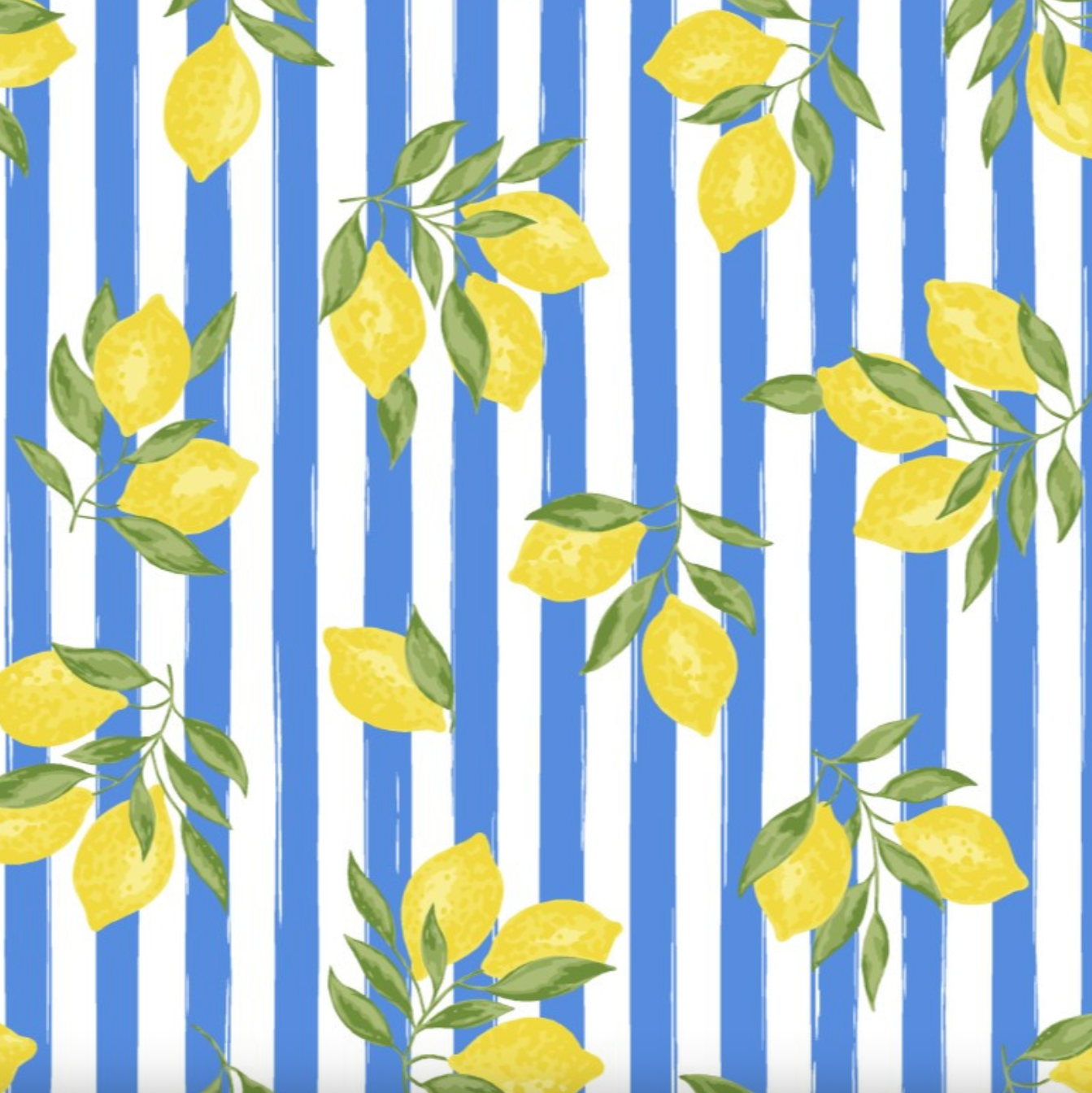 Citrons jaunes sur rayures bleues