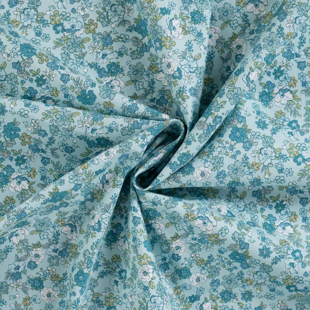 Fleurs bleus fond bleu ciel