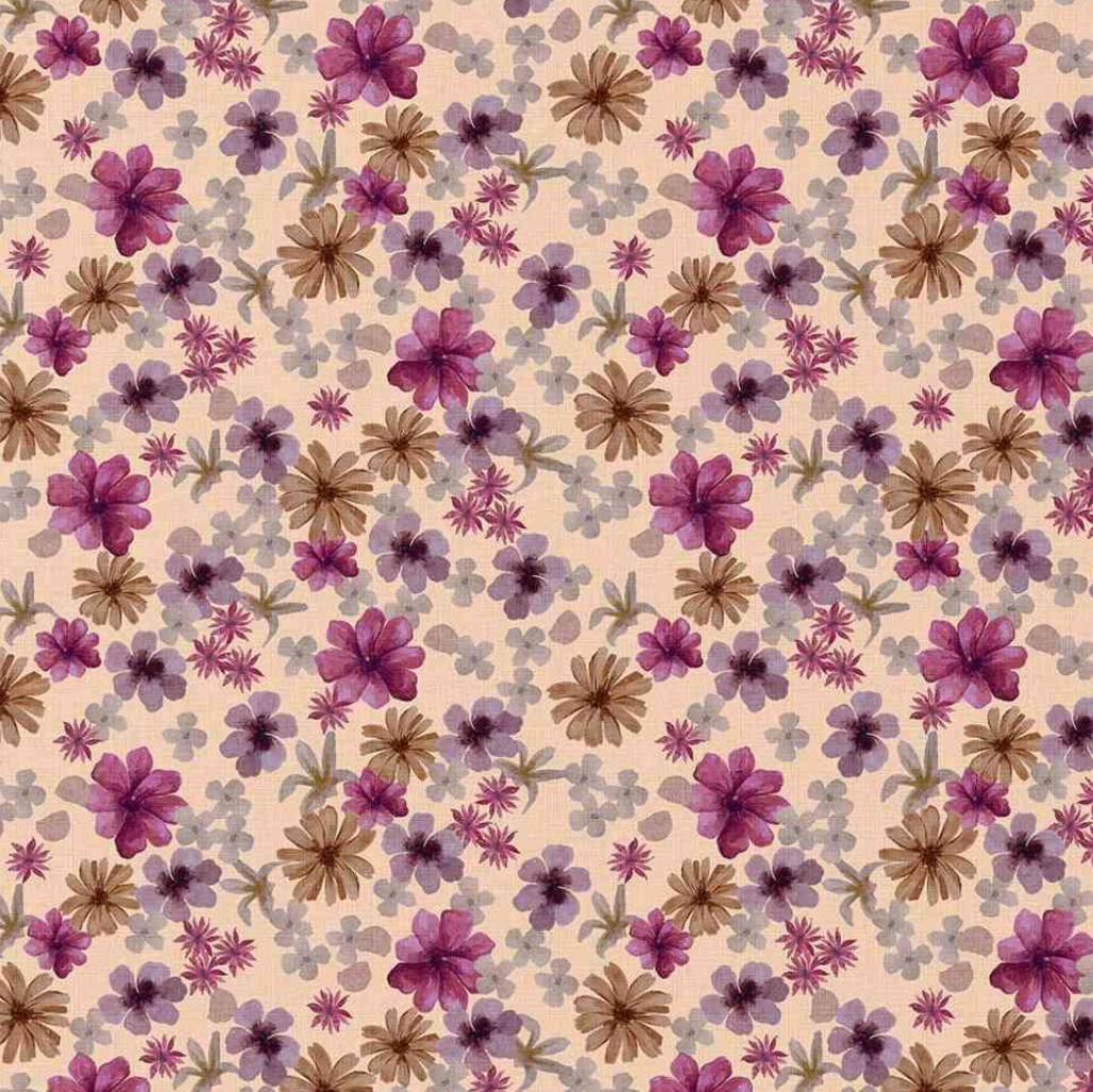 Fleuri violet fond rose pâle