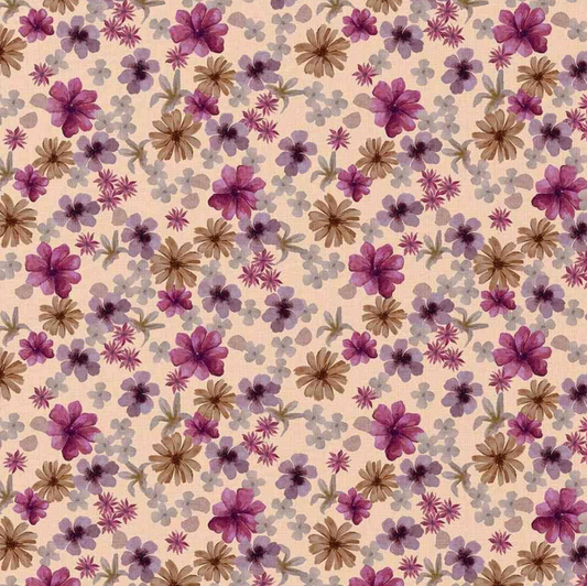Fleuri violet fond rose pâle