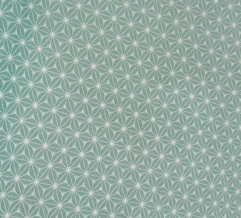 Coton enduit géométrique vert d'eau