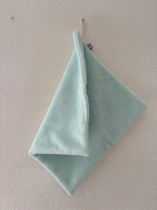 Grande serviette double face éponge turquoise