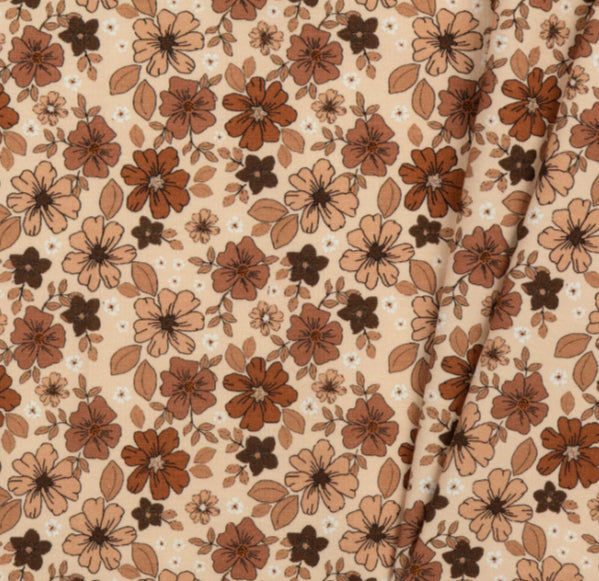 Fleurs vintage marron