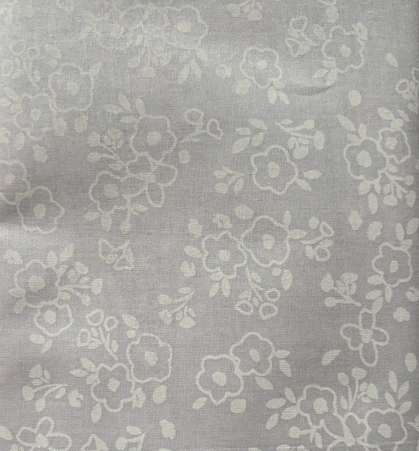 Fleurs blanches fond gris perle