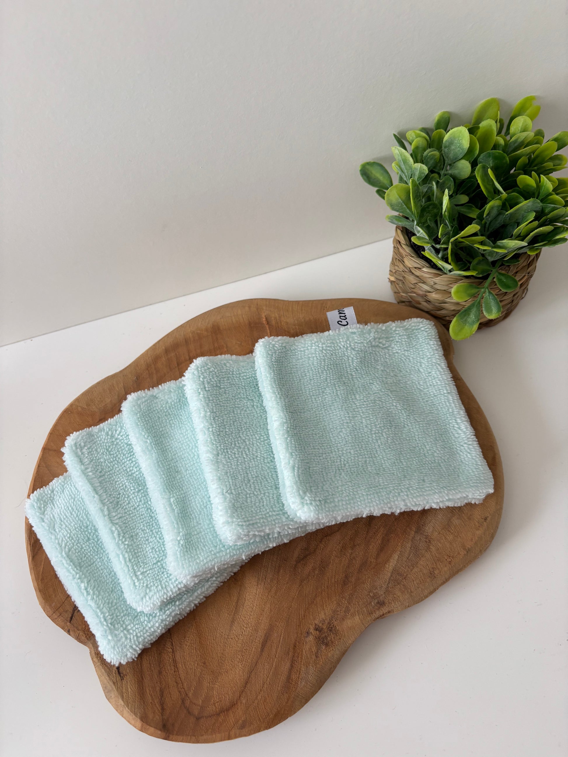 Lot de 5 cotons lavables Cam’coud couleur vert d’eau