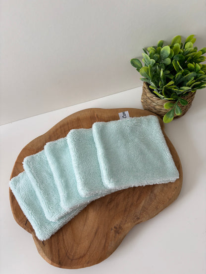 Lot de 5 cotons lavables Cam’coud couleur vert d’eau