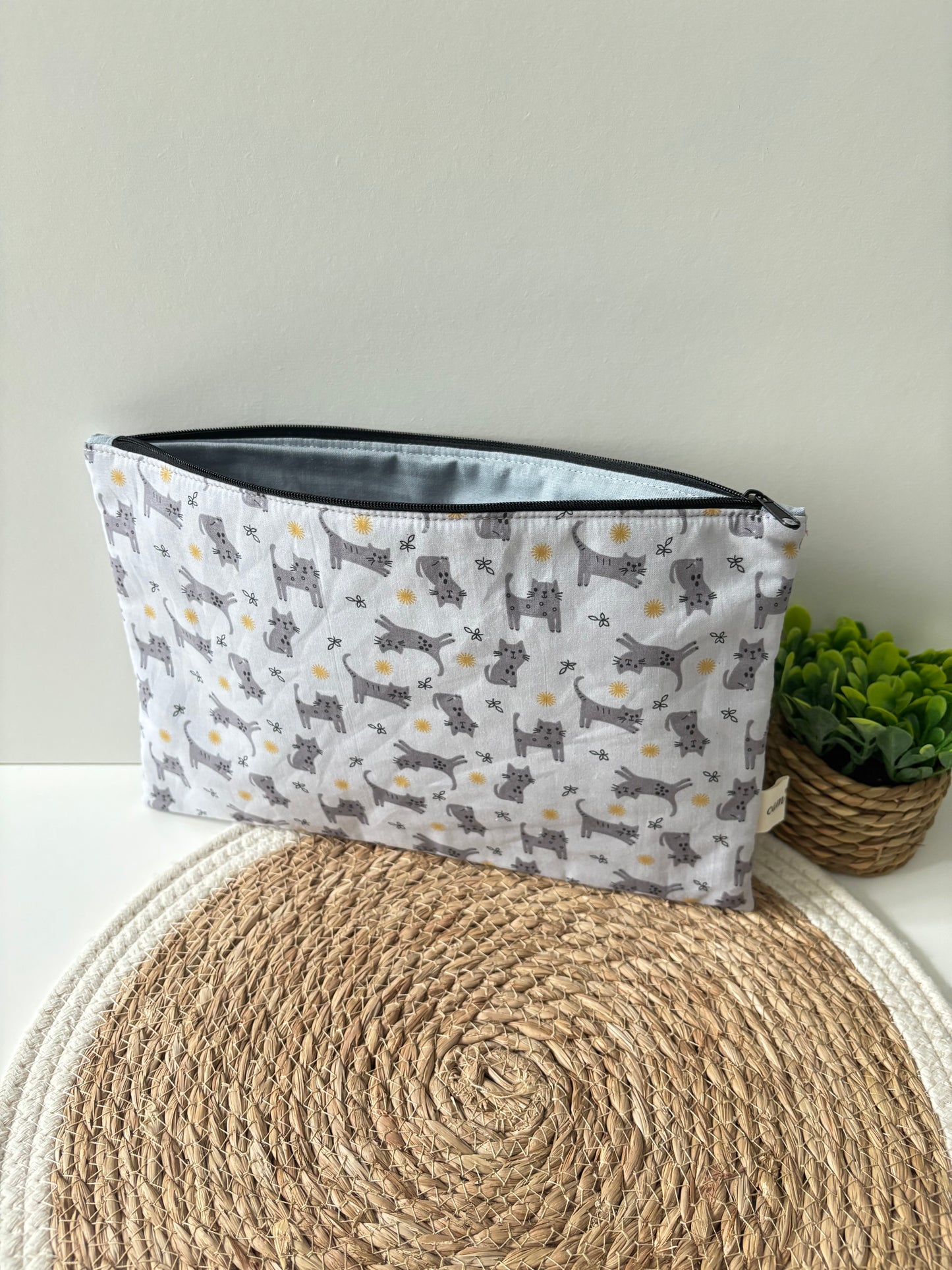 Pochette carnet de santé pour chien ou chat motif chats gris