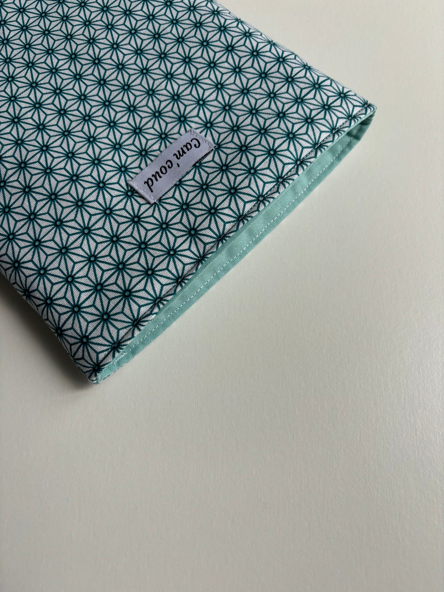 Pochette à livre géométrique bleu