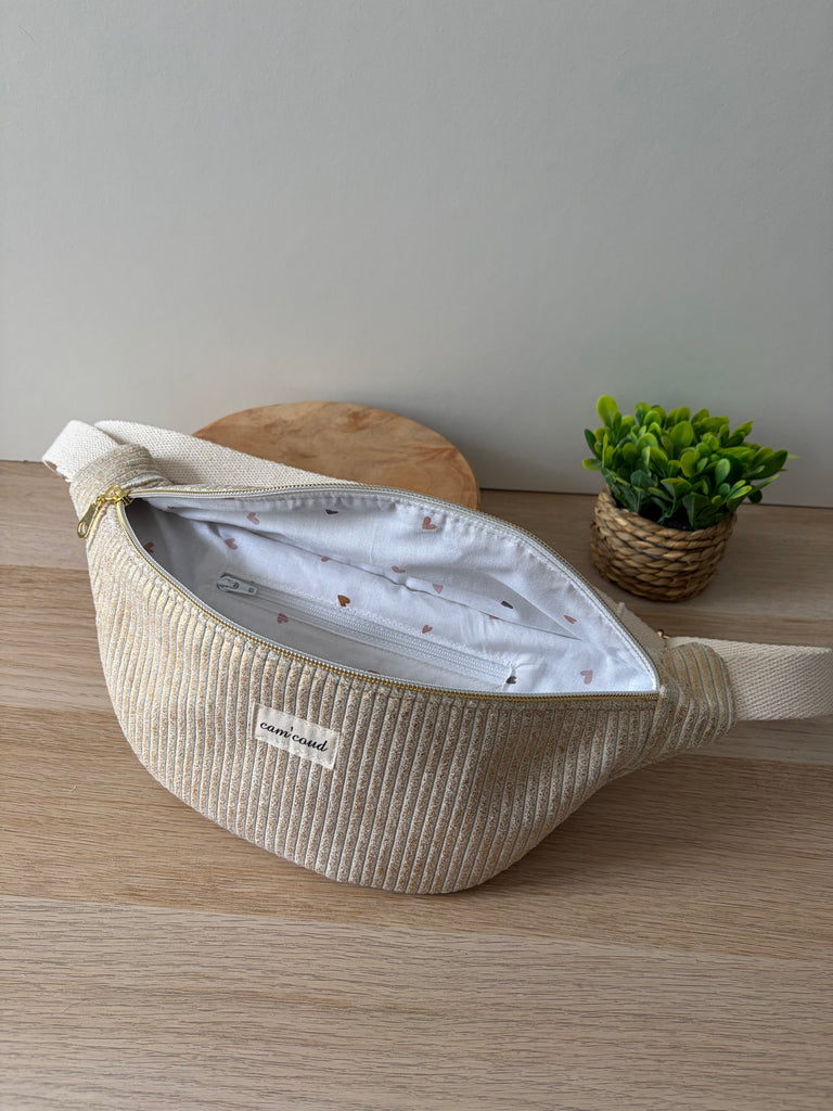 Sac banane en velours côtelé sur-mesure
