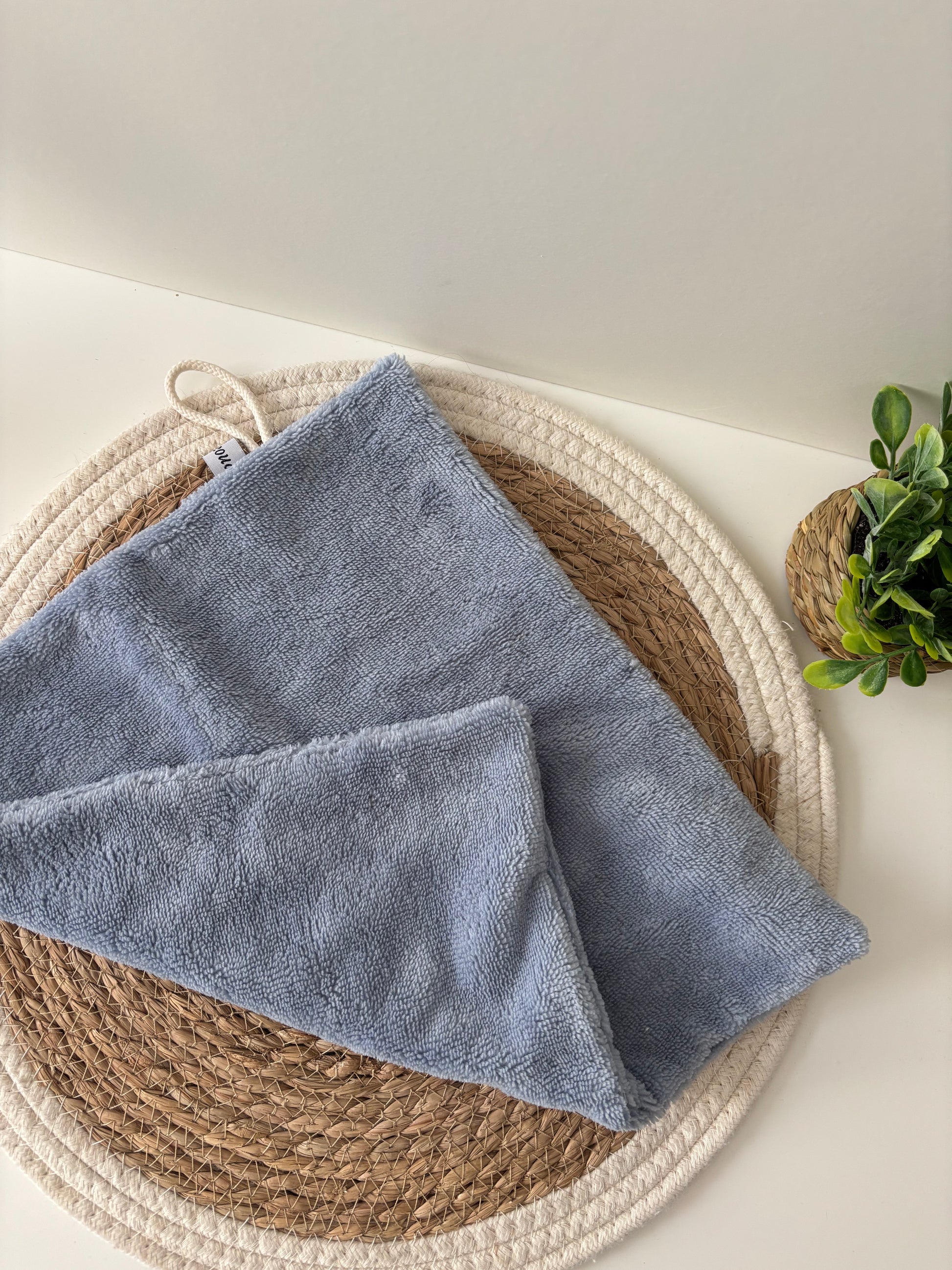 Grande serviette visage double face Cam’coud couleur bleu
