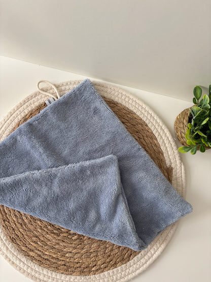 Grande serviette visage double face Cam’coud couleur bleu