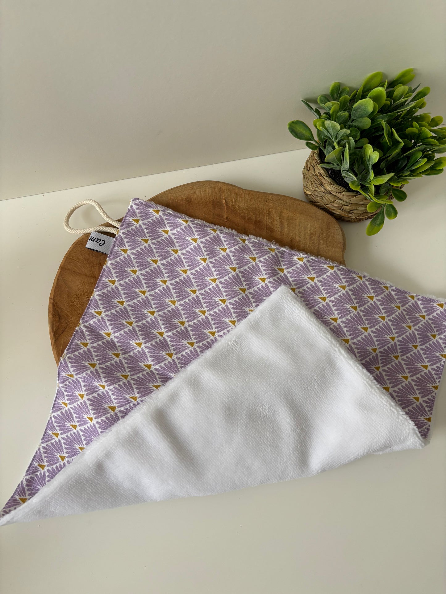 Serviette visage Cam’coud motif éventails lilas