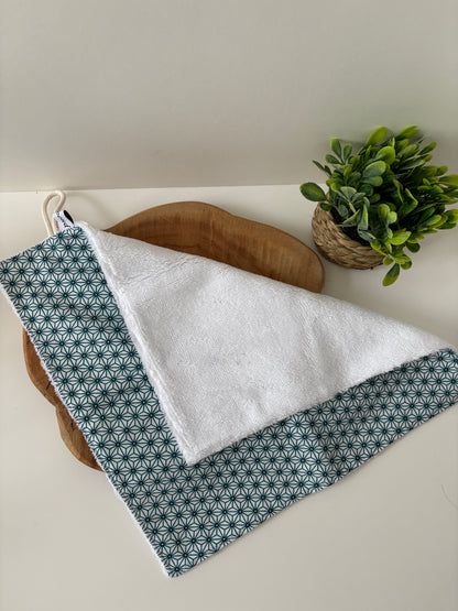 Serviette visage Cam’coud motif géométrique bleu