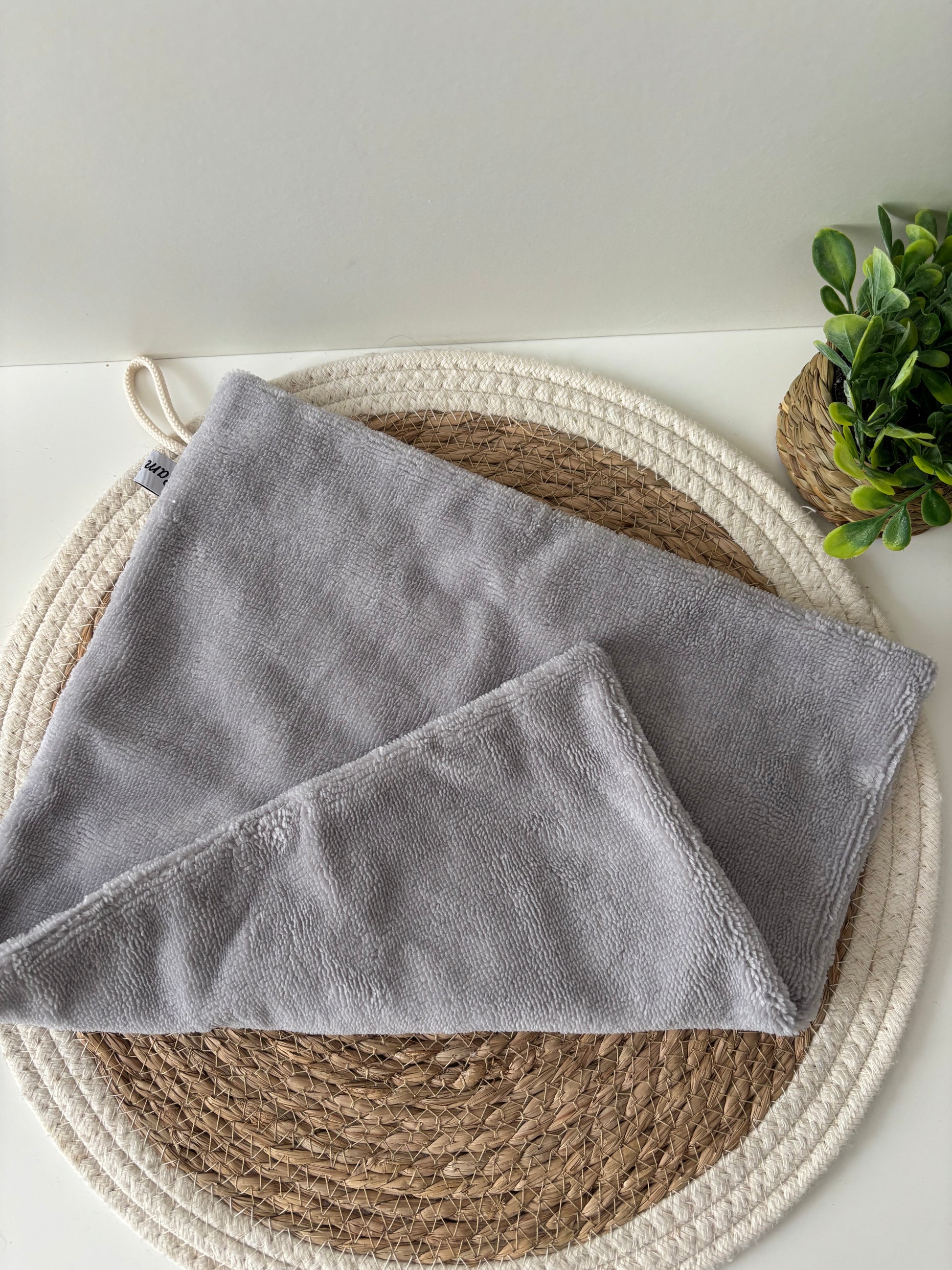 Grande serviette visage double face Cam’coud couleur gris